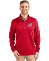 Arizona Diamondbacks Stars & Stripes Cutter & Buck Traverse Stretch Eco Quarter Zip Mens Pullover Red Front Thumbnail Image
