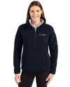 Pittsburgh Steelers Americana Cutter & Buck Cascade Epic Comfort Recycled Sherpa Fleece Womens Pullover Jacket Navy Blue Front Thumbnail Image