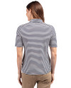 Seattle Seahawks Americana Cutter & Buck Virtue Eco Pique Stripe Recycled Womens Top Navy Blue Back Thumbnail Image