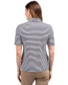 Pittsburgh Steelers Americana Cutter & Buck Virtue Eco Pique Stripe Recycled Womens Top Navy Blue Back Thumbnail Image