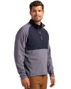Seattle Seahawks Americana Cutter & Buck Adapt Eco Knit Hybrid Recycled Mens Quarter Zip Navy Blue Heather/Navy Blue Side Thumbnail Image
