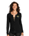 Jacksonville Jaguars Cutter & Buck Womens Lakemont Cardigan Sweater Black Front Thumbnail Image