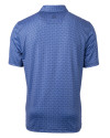 Seattle Seahawks Cutter & Buck Pike Banner Print Stretch Mens Polo Navy Blue Mannequin Back Thumbnail Image