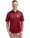 New York Yankees Stars & Stripes Cutter & Buck Virtue Eco Pique Micro Stripe Recycled Mens Big & Tall Polo Red/Navy Blue Front Thumbnail Image
