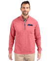 Seattle Seahawks Americana Cutter & Buck Adapt Eco Knit Heather Mens Big & Tall Quarter Zip Pullover Cardinal Red Heather Front Thumbnail Image