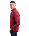 San Francisco 49ers Americana Cutter & Buck Virtue Eco Pique Micro Stripe Recycled Mens Big & Tall Quarter Zip Red/Navy Blue Side Thumbnail Image