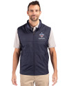 New Orleans Saints Americana Cutter & Buck Stealth Hybrid Quilted Mens Windbreaker Vest Liberty Navy Front Thumbnail Image