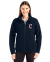 Cleveland Guardians Stars & Stripes Cutter & Buck Cascade Eco Fleece Womens Full Zip Jacket Navy Blue Front Thumbnail Image