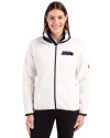 Seattle Seahawks Americana Cutter & Buck Cascade Eco Fleece Womens Full Zip Jacket Shell/Navy Blue Front Thumbnail Image