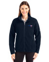 New England Patriots Americana Cutter & Buck Cascade Eco Fleece Womens Full Zip Jacket Navy Blue Front Thumbnail Image