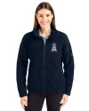 Los Angeles Angels Stars & Stripes Cutter & Buck Cascade Eco Fleece Womens Full Zip Jacket Navy Blue Front Thumbnail Image