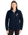 Pittsburgh Pirates Stars & Stripes Cutter & Buck Cascade Eco Fleece Womens Full Zip Jacket Navy Blue Front Thumbnail Image
