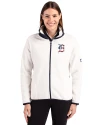 Detroit Tigers Stars & Stripes Cutter & Buck Cascade Eco Fleece Womens Full Zip Jacket Shell/Navy Blue Front Thumbnail Image