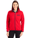 San Francisco 49ers Americana Cutter & Buck Cascade Eco Fleece Womens Full Zip Jacket Red/Navy Blue Front Thumbnail Image