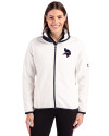 Minnesota Vikings Americana Cutter & Buck Cascade Eco Fleece Womens Full Zip Jacket Shell/Navy Blue Front Thumbnail Image
