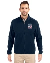 New York Yankees Stars & Stripes Cutter & Buck Cascade Eco Sherpa Mens Big & Tall Fleece Jacket Navy Blue Front Thumbnail Image