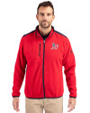 Athletics Stars And Stripes Cutter & Buck Cascade Eco Sherpa Mens Big & Tall Fleece Jacket Red/Navy Blue Front Thumbnail Image