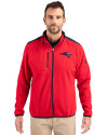 New England Patriots Americana Cutter & Buck Cascade Eco Sherpa Mens Big & Tall Fleece Jacket Red/Navy Blue Front Thumbnail Image