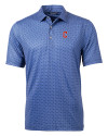 Cleveland Guardians - Cutter & Buck Pike Banner Print Stretch Mens Polo Navy Blue Mannequin Thumbnail Image