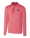 Minnesota Vikings Americana Cutter & Buck Stealth Heathered Quarter Zip Mens Pullover Cardinal Red Mannequin Thumbnail Image