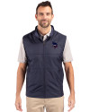 Minnesota Vikings Americana Cutter & Buck Stealth Hybrid Quilted Mens Windbreaker Vest Liberty Navy Front Thumbnail Image