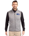 Seattle Seahawks Historic Cutter & Buck Mainsail Sweater-Knit Mens Big and Tall Full Zip Vest Polished Heather Front Thumbnail Image