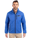 Seattle Seahawks Historic Cutter & Buck Rainier PrimaLoft® Mens Eco Insulated Full Zip Puffer Jacket Royal Front Thumbnail Image