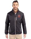 Tampa Bay Buccaneers Historic Cutter & Buck Rainier PrimaLoft® Mens Eco Insulated Full Zip Puffer Jacket Black Front Thumbnail Image