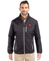 San Francisco 49ers Historic Cutter & Buck Rainier PrimaLoft® Mens Eco Insulated Full Zip Puffer Jacket Black Front Thumbnail Image