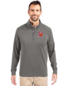 Tampa Bay Buccaneers Historic Cutter & Buck Adapt Eco Knit Stretch Recycled Mens Quarter Zip Pullover Elemental Grey Front Thumbnail Image