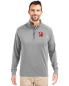 Tampa Bay Buccaneers Historic Cutter & Buck Adapt Eco Knit Stretch Recycled Mens Quarter Zip Pullover Polished Medium Gray Front Thumbnail Image