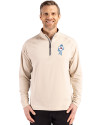 Tennessee Titans Historic Cutter & Buck Adapt Eco Knit Stretch Recycled Mens Quarter Zip Pullover Wheat Front Thumbnail Image