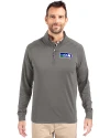 View image 4: Seattle Seahawks Historic Cutter & Buck Adapt Recycled Soft Knit Stretch  Mens Quarter Zip Pullover Elemental Grey Front