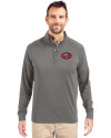 San Francisco 49ers Historic Cutter & Buck Adapt Eco Knit Stretch Recycled Mens Quarter Zip Pullover Elemental Grey Front Thumbnail Image