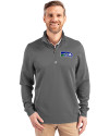 Seattle Seahawks Historic Cutter & Buck Traverse Stretch Eco Quarter Zip Mens Pullover Elemental Grey Front Thumbnail Image