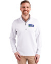 Seattle Seahawks Historic Cutter & Buck Traverse Stretch Eco Quarter Zip Mens Pullover White Front Thumbnail Image