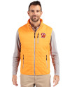 View image 7: Tampa Bay Buccaneers Historic Cutter & Buck Rainier Recycled Insulated Puffer Mens Full Zip Vest Satsuma Front