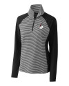 Arizona Cardinals Historic Cutter & Buck Forge Tonal Stripe Stretch Half Zip Womens Top Black Mannequin Thumbnail Image