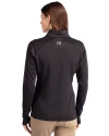 Pittsburgh Steelers Historic Cutter & Buck Traverse Stretch Eco Quarter Zip Womens Pullover Black Back Thumbnail Image
