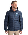 Tennessee Titans Historic Cutter & Buck Mission Ridge Repreve® Eco Insulated Mens Puffer Jacket Navy Blue Front Thumbnail Image