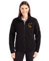 Pittsburgh Steelers Historic Cutter & Buck Cascade Eco Fleece Womens Full Zip Jacket Black Front Thumbnail Image