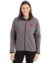 Tampa Bay Buccaneers Historic Cutter & Buck Cascade Eco Fleece Womens Full Zip Jacket Elemental Grey/Black Front Thumbnail Image