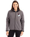 Arizona Cardinals Historic Cutter & Buck Cascade Eco Fleece Womens Full Zip Jacket Elemental Grey/Black Front Thumbnail Image