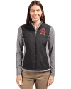 Tampa Bay Buccaneers Historic Cutter & Buck Stealth Hybrid Quilted Womens Full Zip Windbreaker Jacket Black Front Thumbnail Image