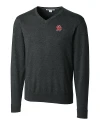 Tampa Bay Buccaneers Historic Cutter & Buck Lakemont Tri-Blend Mens V-Neck Pullover Sweater Charcoal Heather Mannequin Thumbnail Image