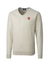 Tampa Bay Buccaneers Historic Cutter & Buck Lakemont Tri-Blend Mens V-Neck Pullover Sweater Oatmeal Heather Mannequin Thumbnail Image