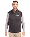 Arizona Cardinals Historic Cutter & Buck Mainsail Sweater-Knit Mens Full Zip Vest Charcoal Heather Front Thumbnail Image