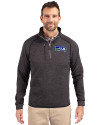Seattle Seahawks Historic Cutter & Buck Mainsail Sweater-Knit Mens Big and Tall Half Zip Pullover Jacket Charcoal Heather Front Thumbnail Image