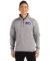 Seattle Seahawks Historic Cutter & Buck Mainsail Sweater-Knit Mens Big and Tall Half Zip Pullover Jacket Polished Heather Front Thumbnail Image