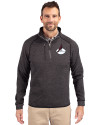 Arizona Cardinals Historic Cutter & Buck Mainsail Sweater-Knit Mens Big and Tall Half Zip Pullover Jacket Charcoal Heather Front Thumbnail Image